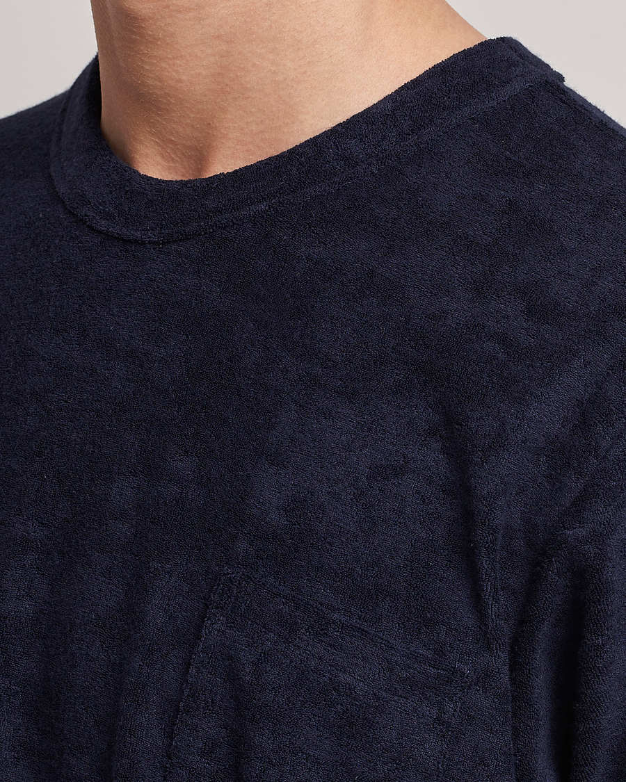 Homme | T-shirts | Howlin' | Fons Cotton Blend Terry Pocket Tee Navy