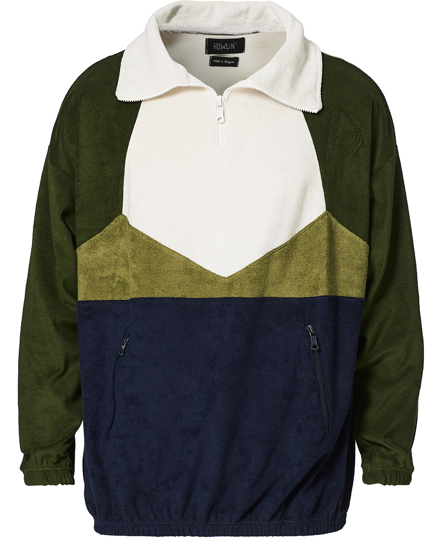 Homme | Pulls Et Tricots | Howlin' | Long Sleeve Terry Zip Sweat Dark Green