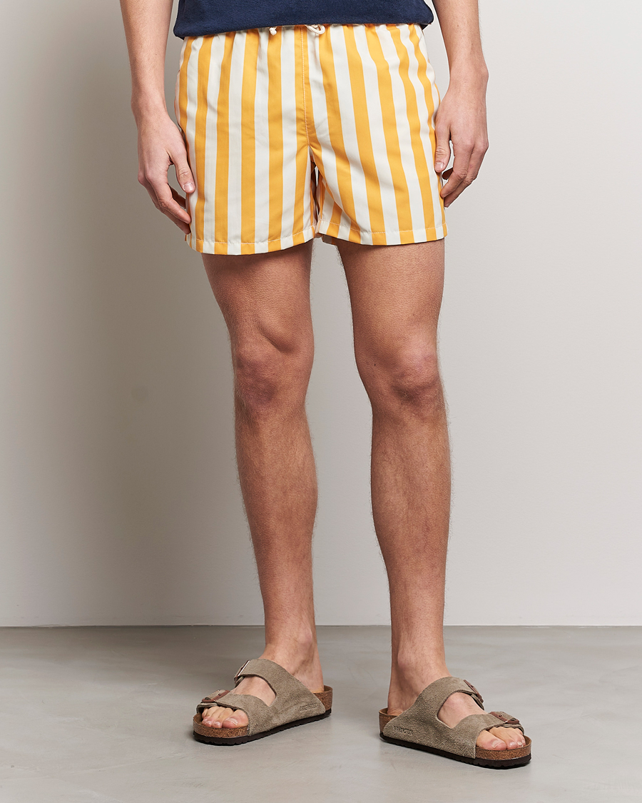 Homme | Maillots De Bain | Ripa Ripa | Paraggi Striped Swimshorts Yellow/White