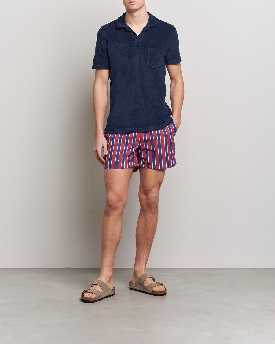 Homme | Maillots De Bain | Ripa Ripa | Monterosso Striped Swimshorts Red/Blue