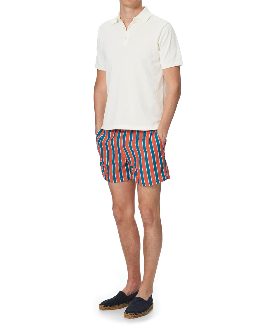Homme | Maillots De Bain | Ripa Ripa | Monterosso Striped Swimshorts Green/Orange