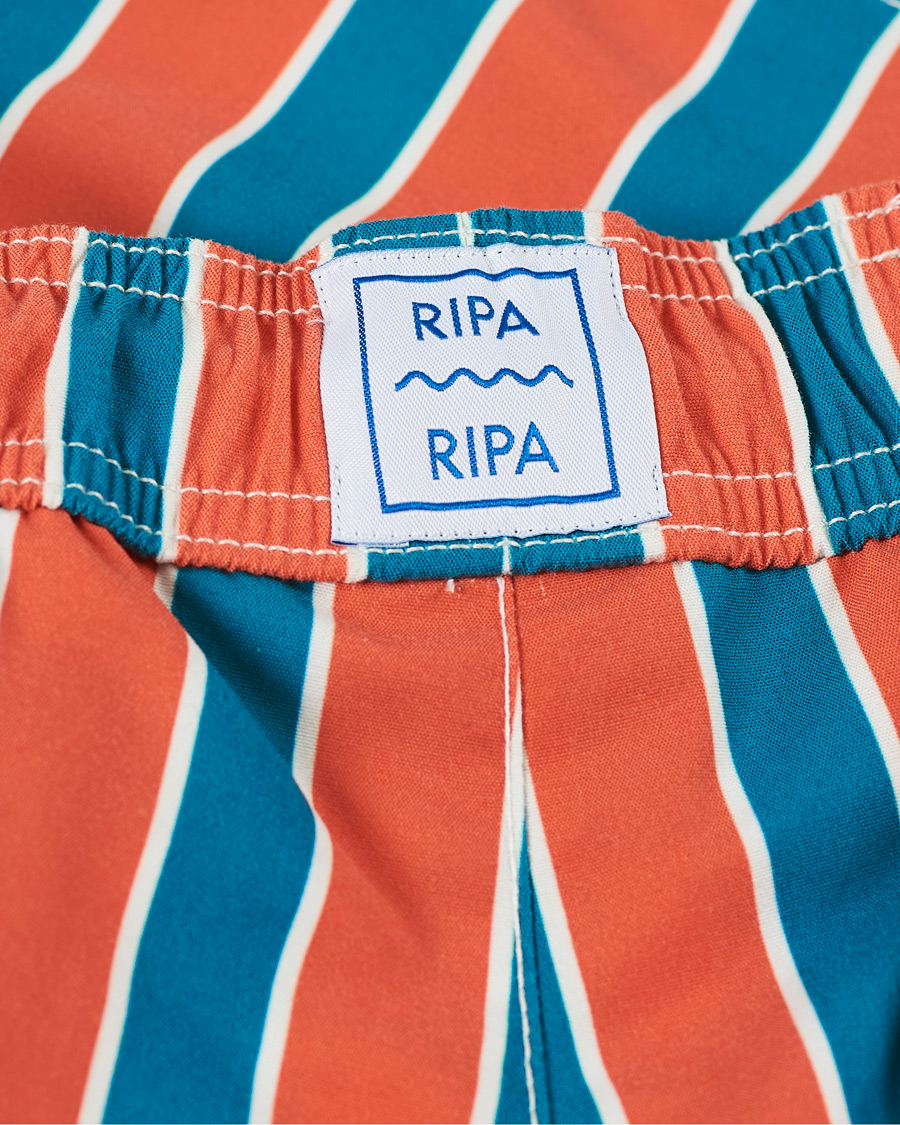 Homme | Maillots De Bain | Ripa Ripa | Monterosso Striped Swimshorts Green/Orange