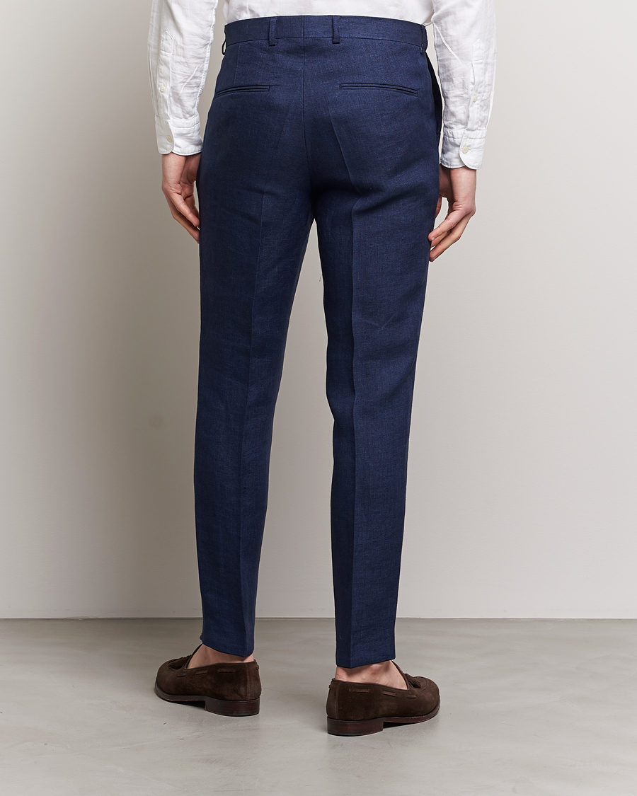 Homme | Pantalons | Oscar Jacobson | Denz Linen Trousers Navy