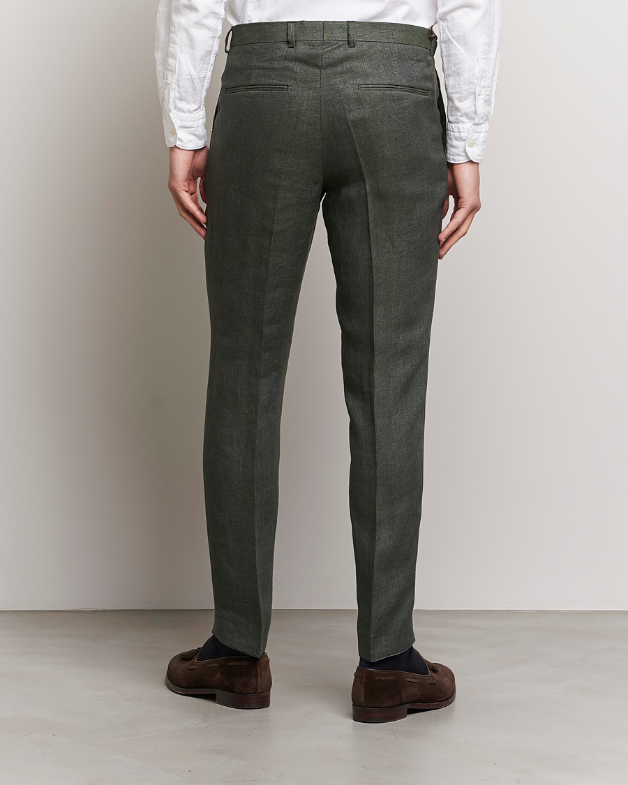 Homme | Pantalons | Oscar Jacobson | Denz Linen Trousers Green
