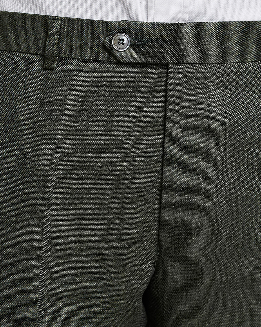 Homme | Pantalons | Oscar Jacobson | Denz Linen Trousers Green