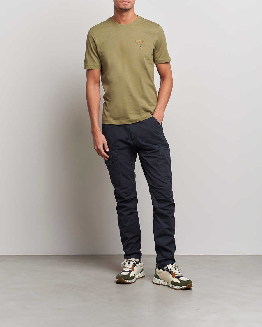 Homme | T-shirts | Aeronautica Militare | TS1580 Crew Neck Tee Green