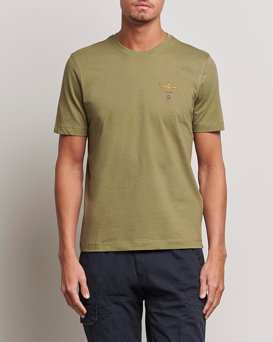Homme | T-shirts À Manches Courtes | Aeronautica Militare | TS1580 Crew Neck Tee Green