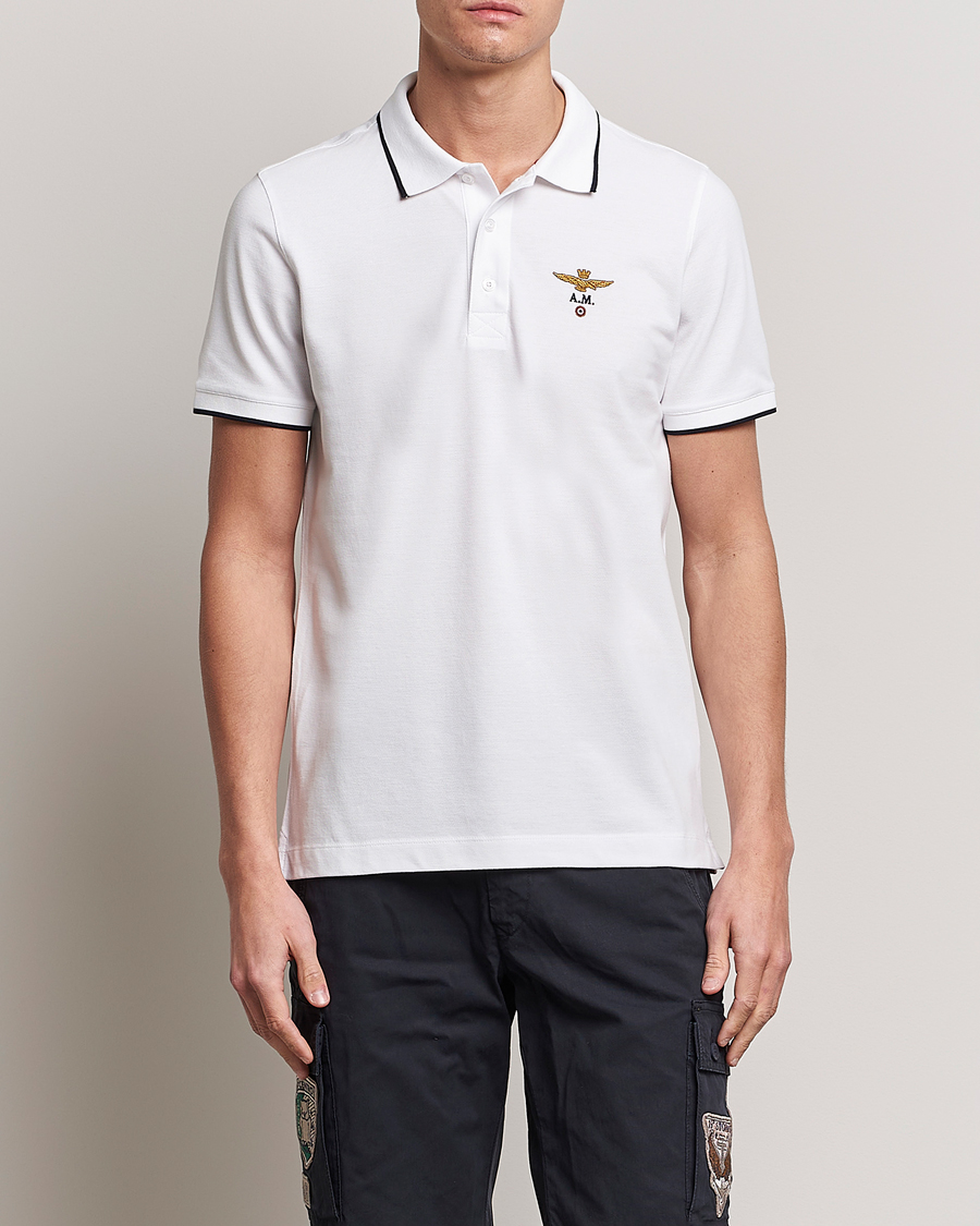 Homme | Soldes -30% | Aeronautica Militare | Garment Dyed Cotton Polo Off White