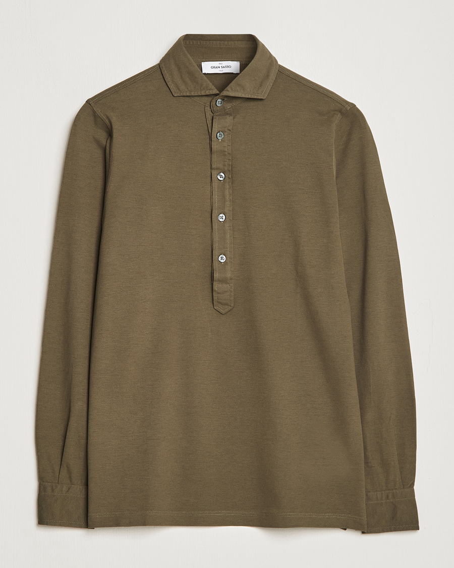 Homme | Chemises | Gran Sasso | Popover Shirt Dark Brown