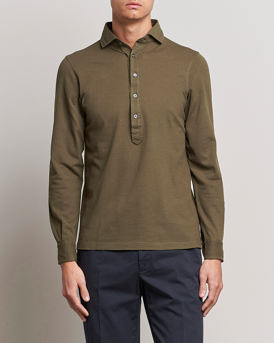 Homme | Chemises | Gran Sasso | Popover Shirt Dark Brown