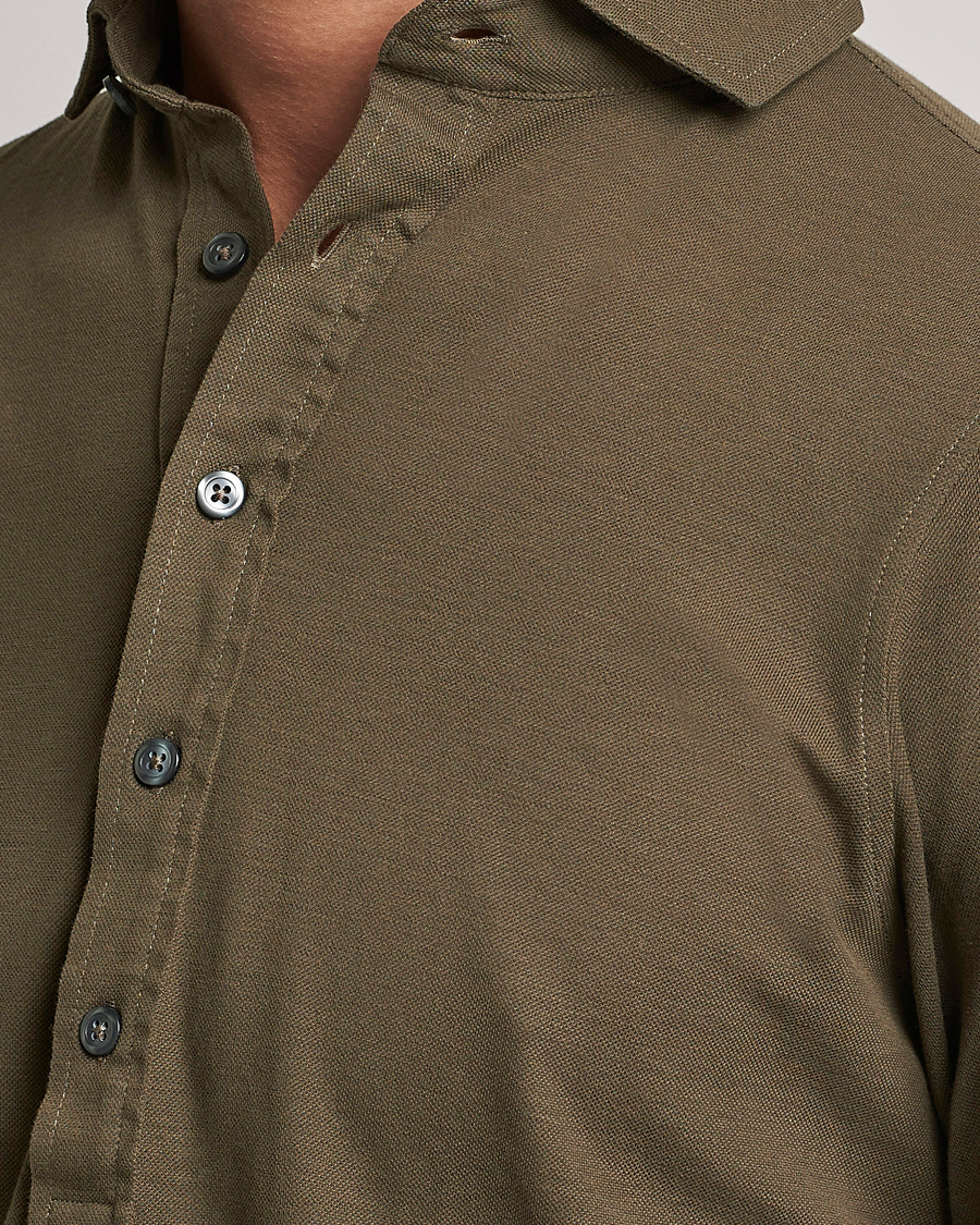 Homme | Chemises | Gran Sasso | Popover Shirt Dark Brown