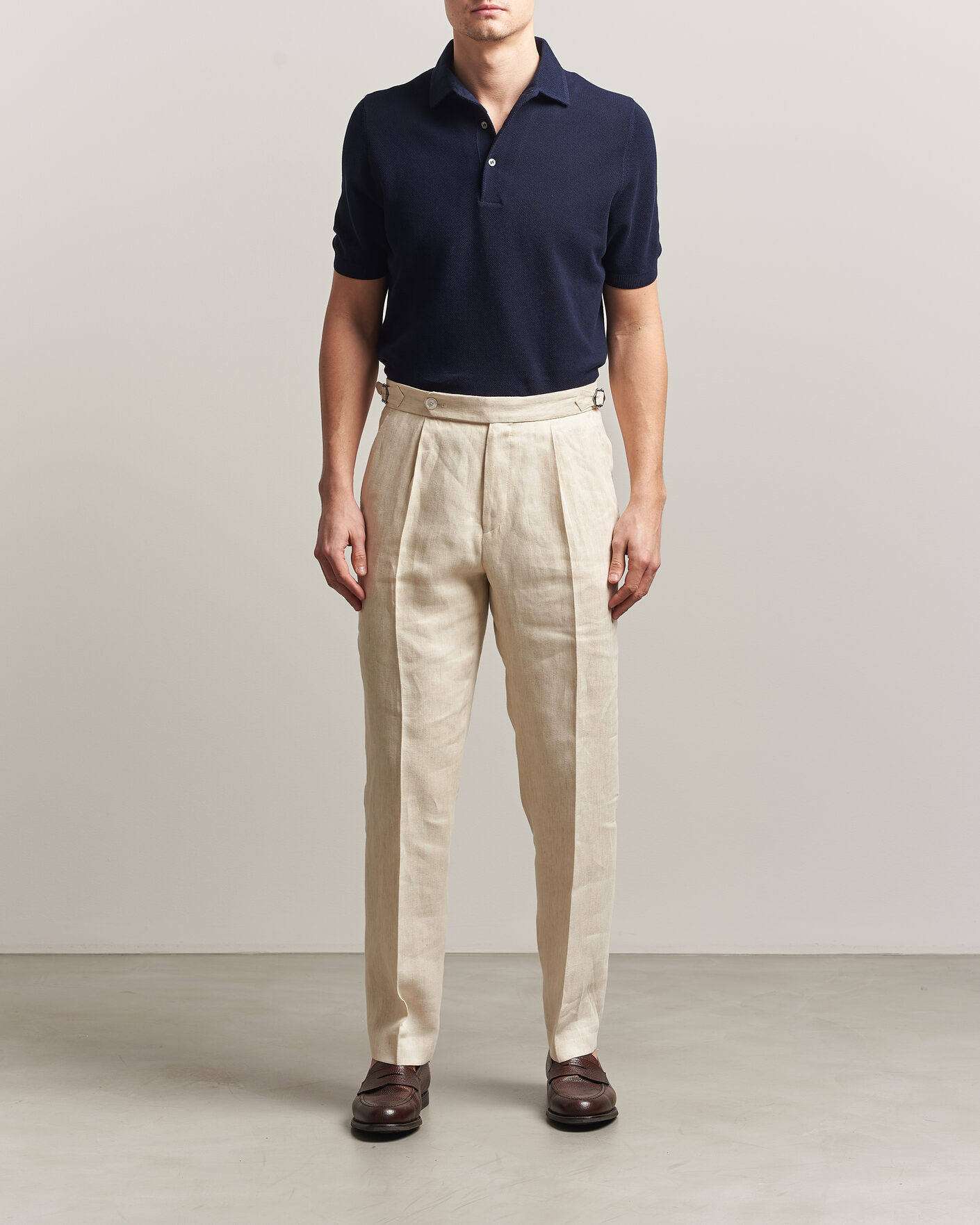 Homme | Polos | Gran Sasso | Structured Cotton Polo Navy