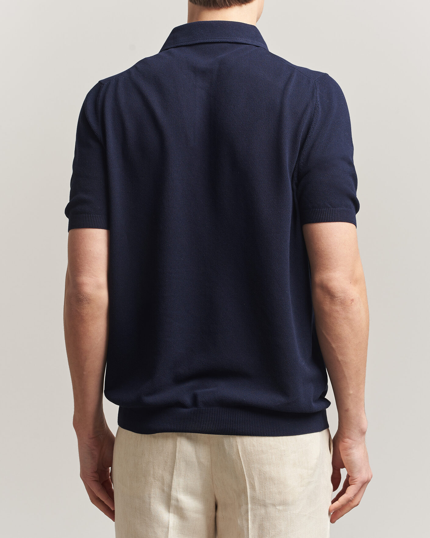 Homme | Polos | Gran Sasso | Structured Cotton Polo Navy