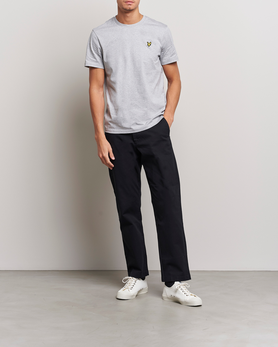 Homme | T-shirts | Lyle & Scott | Crew Neck Organic Cotton T-Shirt Light Grey Marl