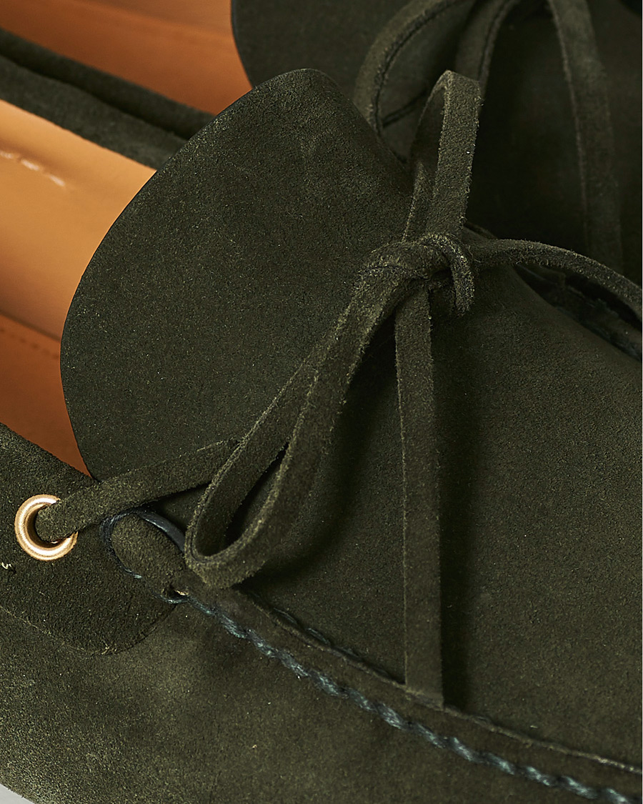 Homme | Car Shoe Driver Moccasin Dark Green Suede | Car Shoe | Driver Moccasin Dark Green Suede