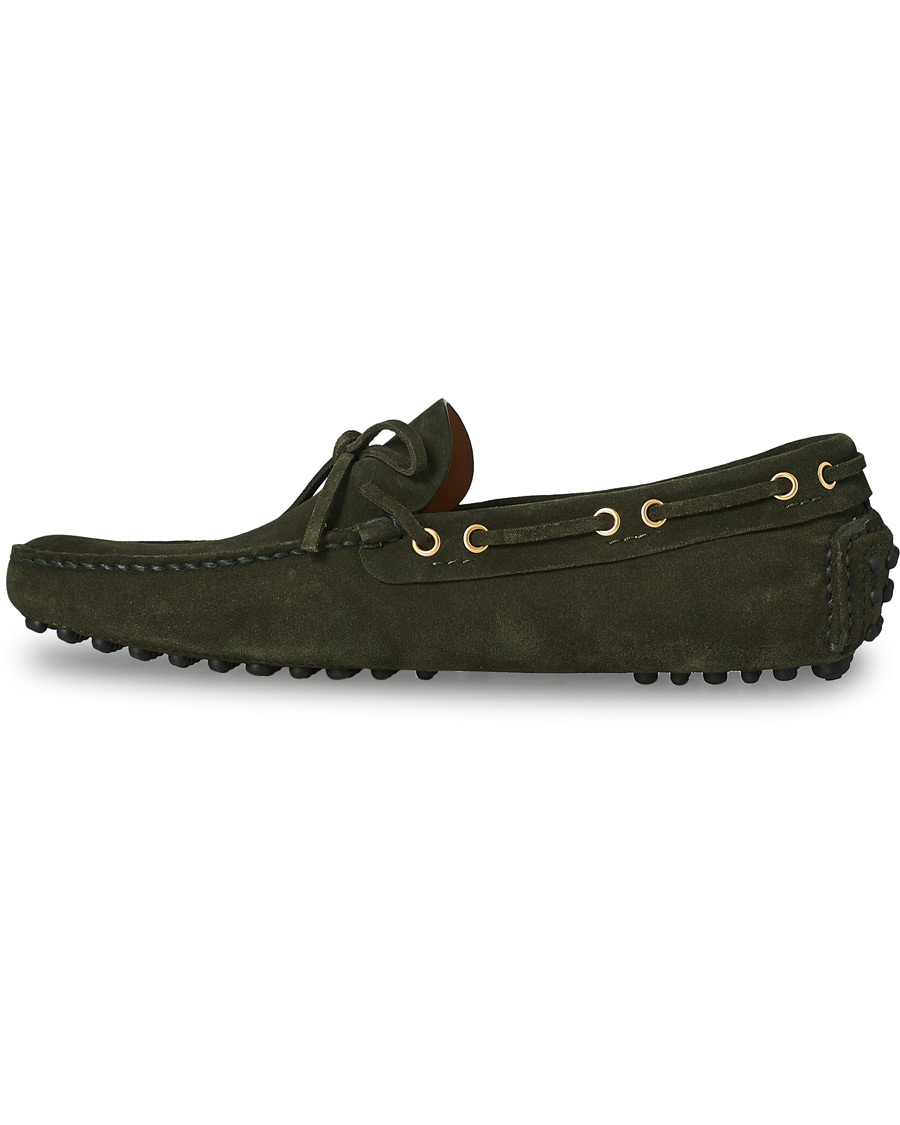 Homme | Car Shoe Driver Moccasin Dark Green Suede | Car Shoe | Driver Moccasin Dark Green Suede