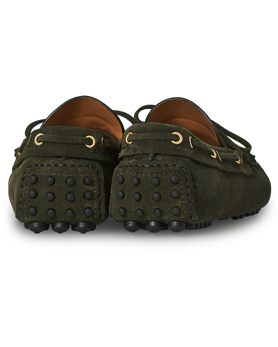 Homme | Car Shoe Driver Moccasin Dark Green Suede | Car Shoe | Driver Moccasin Dark Green Suede