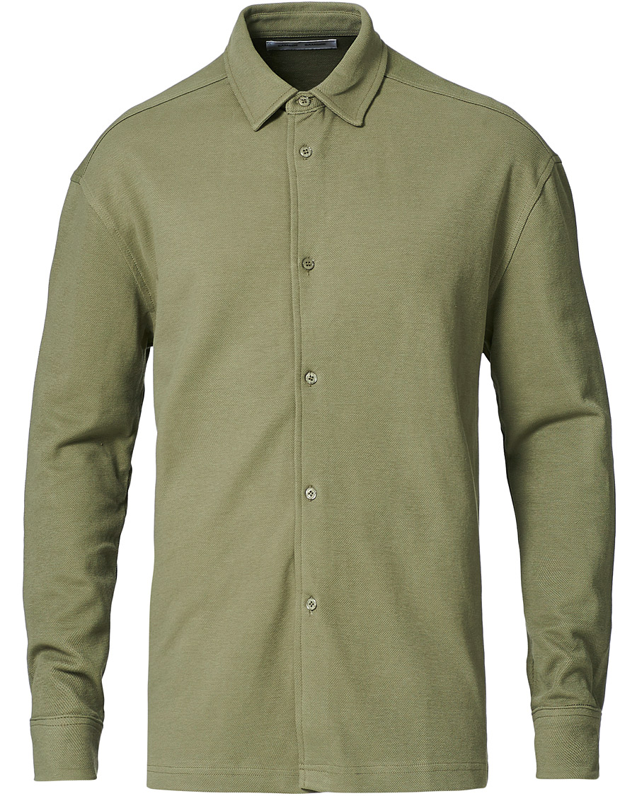 Homme | Pulls Et Tricots | Samsøe Samsøe | Samsøe & Samsøe Abuto Cotton Piquet Shirt Deep Lichen Green