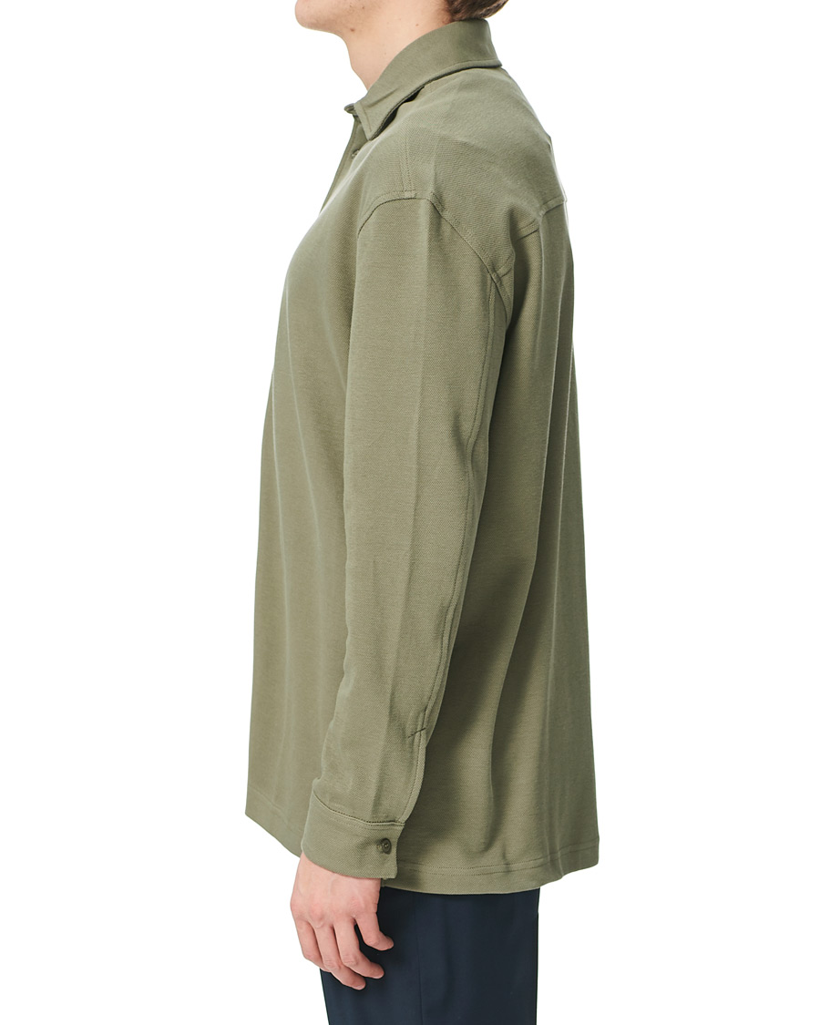 Homme | Pulls Et Tricots | Samsøe Samsøe | Samsøe & Samsøe Abuto Cotton Piquet Shirt Deep Lichen Green