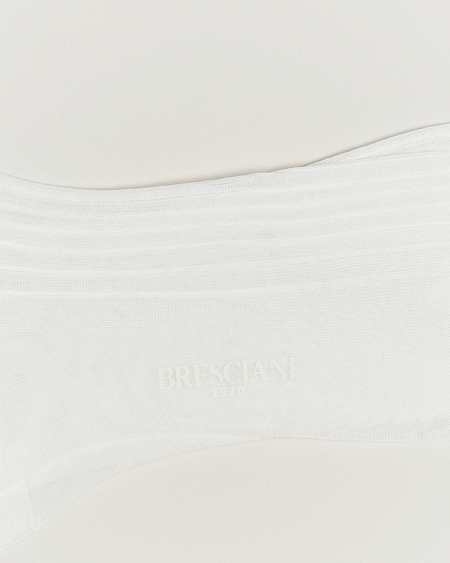 Homme | Italian Department | Bresciani | Cotton Ribbed Short Socks White