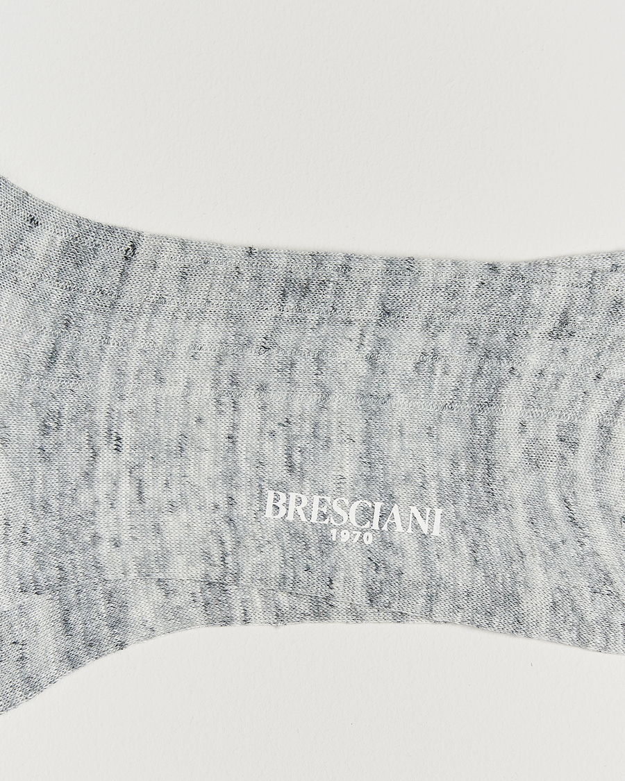 Homme | Sous-Vêtements Et Chaussettes | Bresciani | Linen Ribbed Short Socks Off White