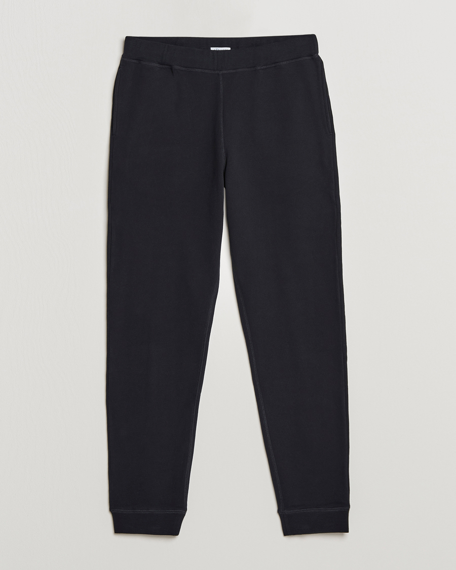 Homme | Pantalons | Sunspel | Cotton Loopback Track Pants Black