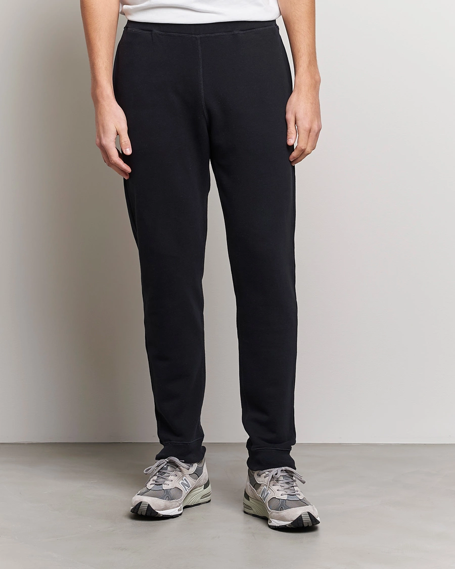 Homme | Loungewear | Sunspel | Cotton Loopback Track Pants Black