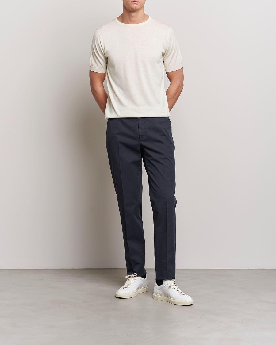 Homme | T-shirts | John Smedley | Belden Wool/Cotton T-Shirt Latte