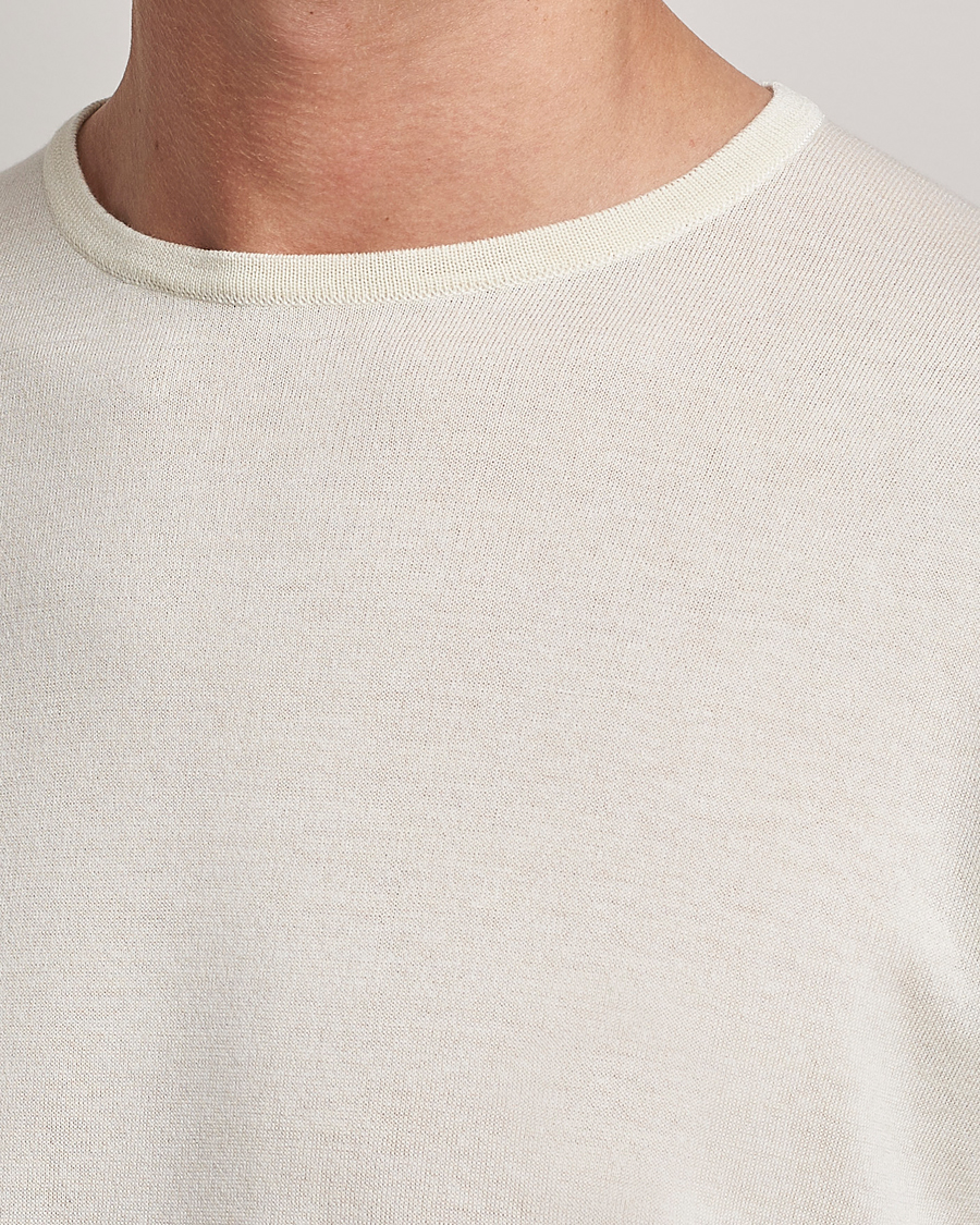 Homme | T-shirts | John Smedley | Belden Wool/Cotton T-Shirt Latte