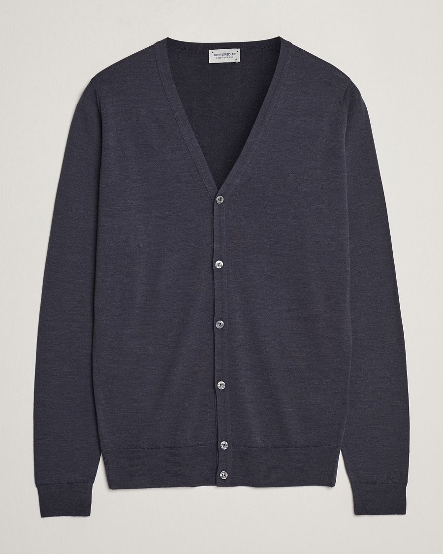 Homme | Pulls Et Tricots | John Smedley | Petworth Extra Fine Merino Cardigan Hepburn Smoke