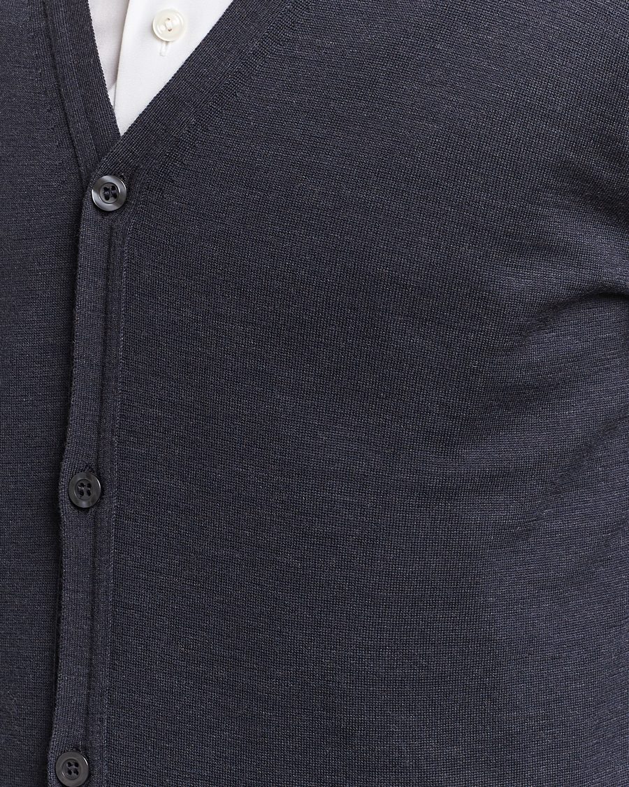 Homme | Pulls Et Tricots | John Smedley | Petworth Extra Fine Merino Cardigan Hepburn Smoke