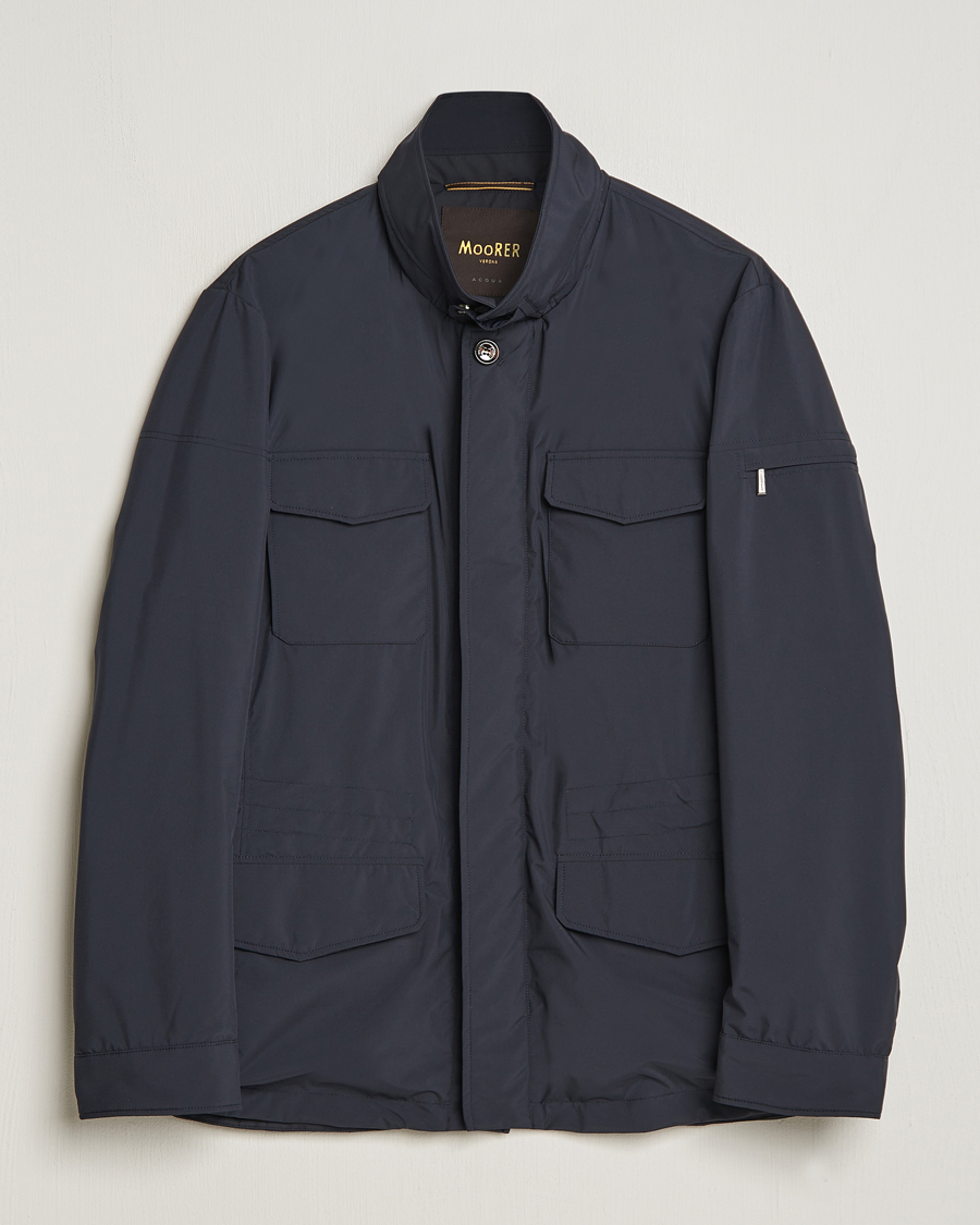 Homme | Manteaux Et Vestes | MooRER | Waterproof Nylon Field Jacket Navy