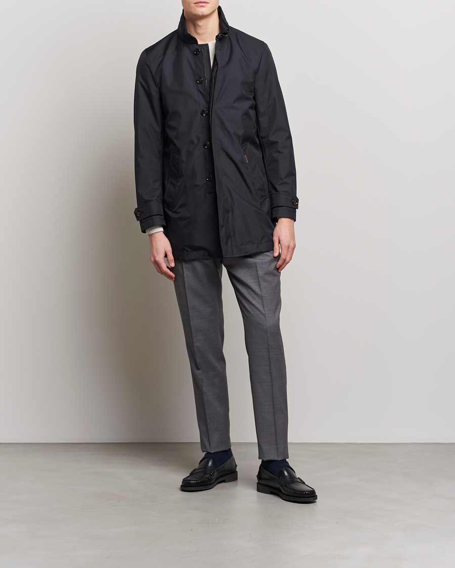 Homme | Manteaux Et Vestes | MooRER | Waterproof Car Coat Navy