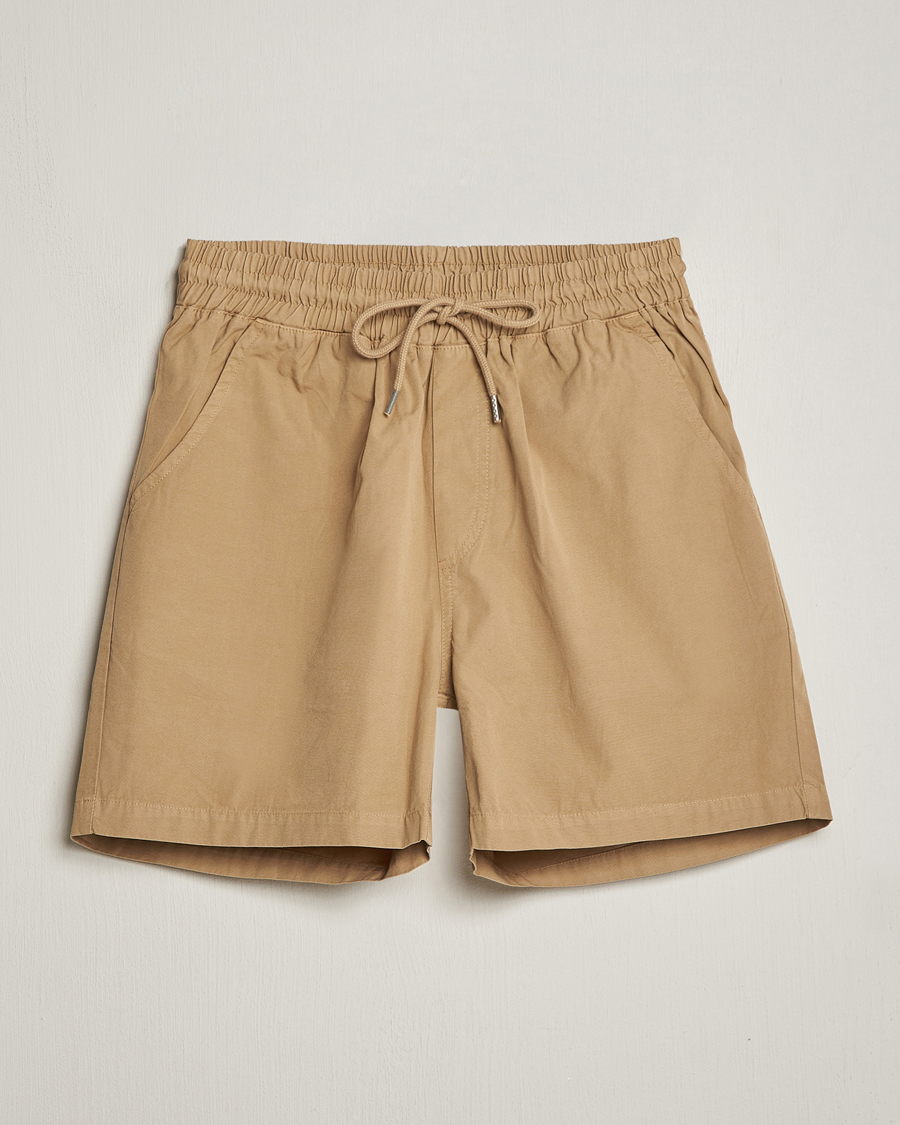 Homme | Shorts | Colorful Standard | Classic Organic Twill Drawstring Shorts Desert Khaki