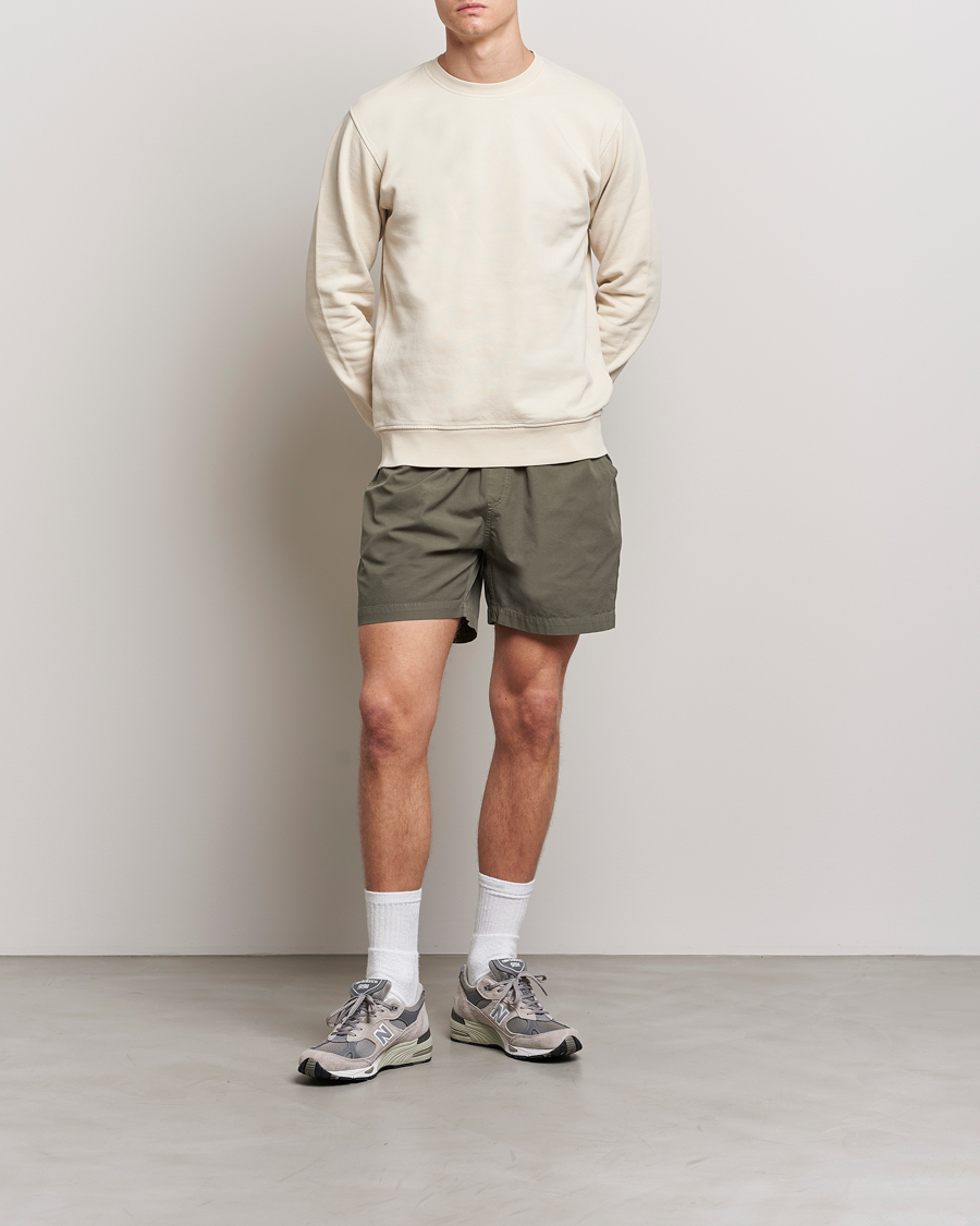 Homme | Shorts | Colorful Standard | Classic Organic Twill Drawstring Shorts Dusty Olive