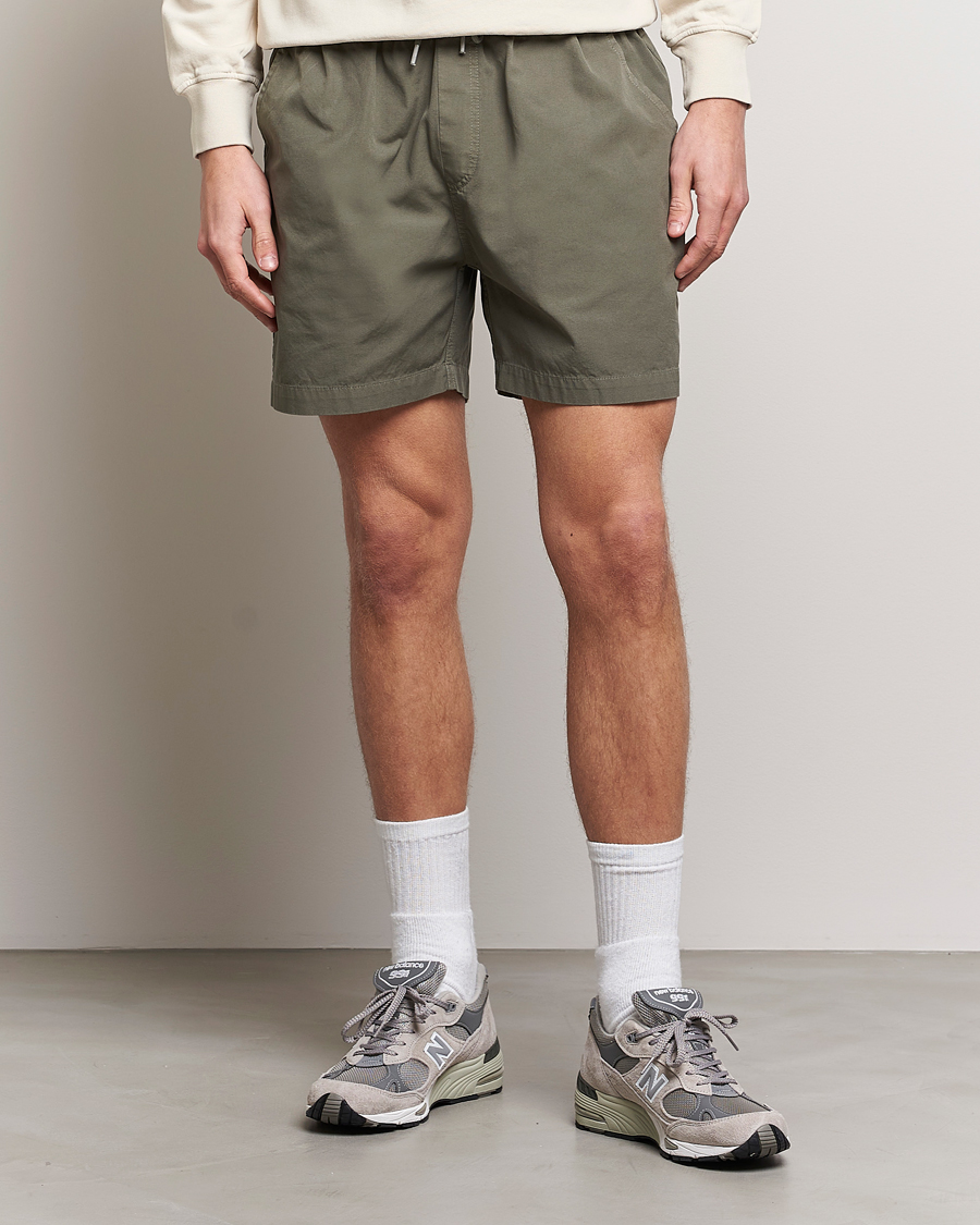 Men | Colorful Standard | Colorful Standard | Classic Organic Twill Drawstring Shorts Dusty Olive