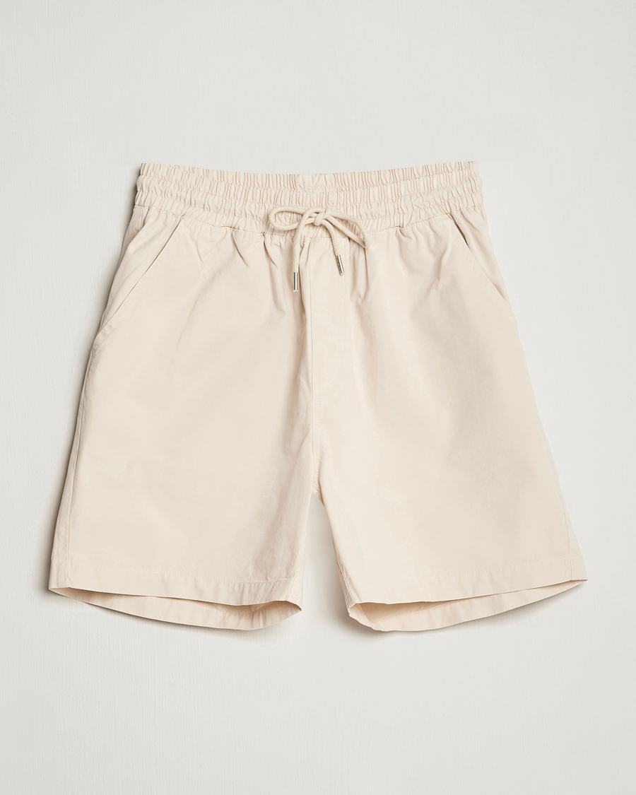 Homme | Shorts | Colorful Standard | Classic Organic Twill Drawstring Shorts Ivory White