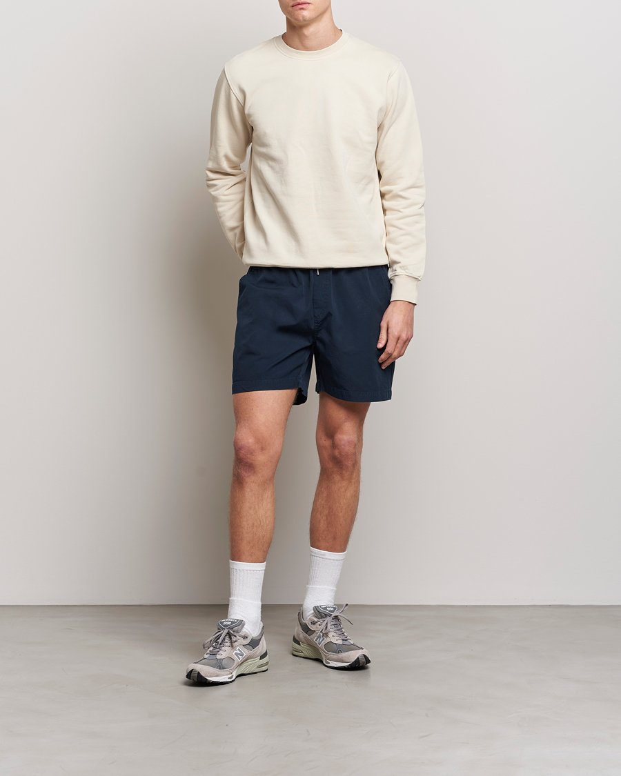 Homme | Shorts | Colorful Standard | Classic Organic Twill Drawstring Shorts Navy Blue