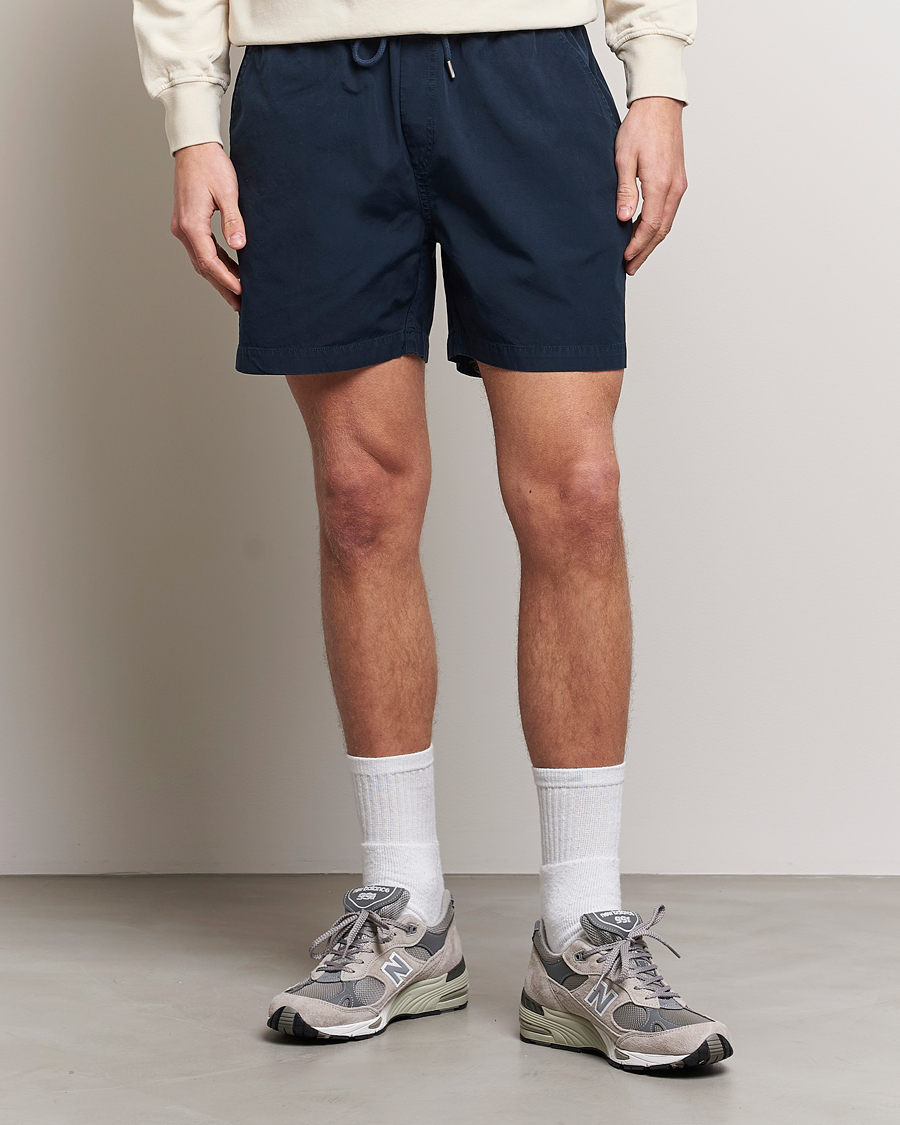 Homme | Shorts | Colorful Standard | Classic Organic Twill Drawstring Shorts Navy Blue