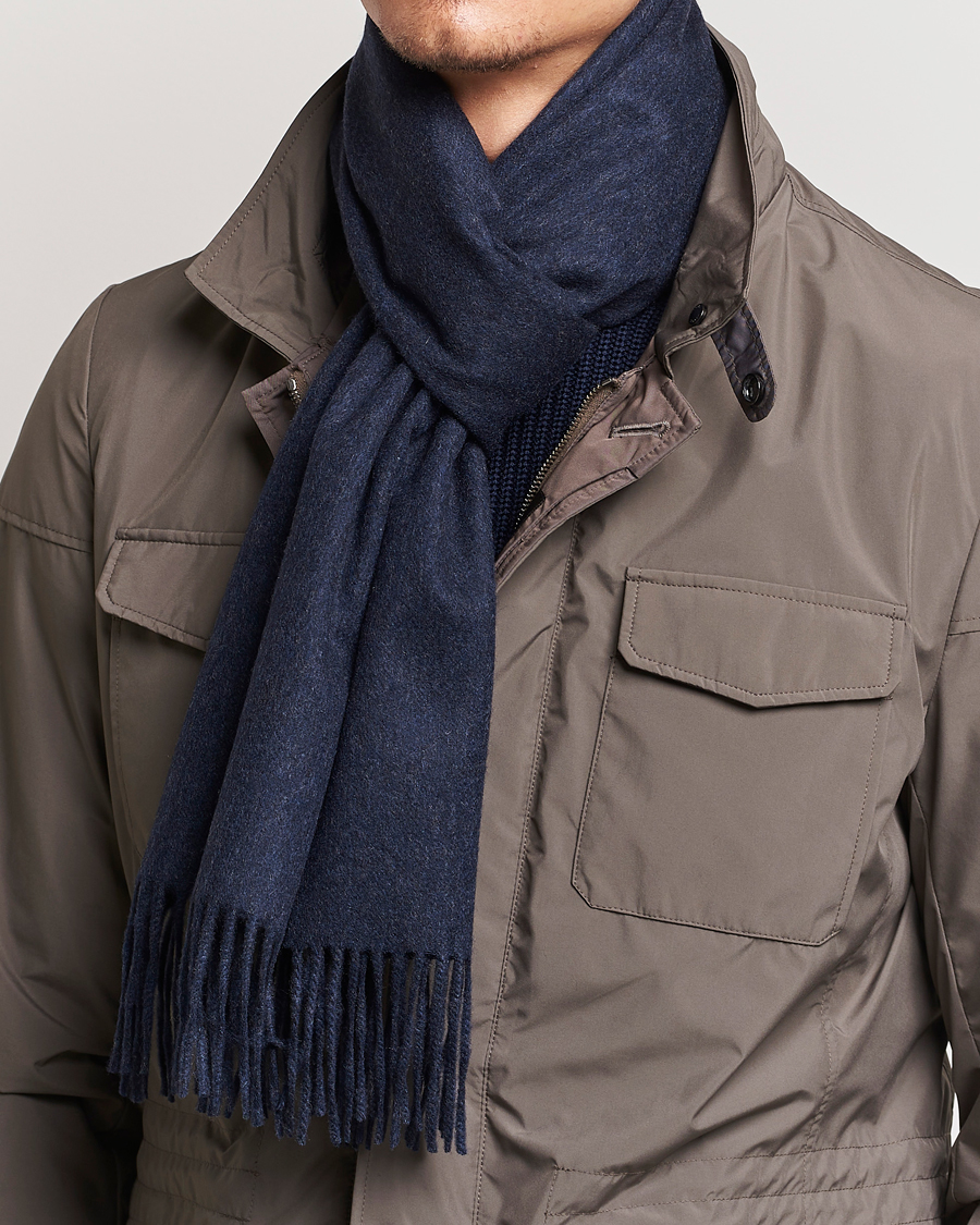 Homme | Sections | Piacenza Cashmere | Cashmere Scarf Navy Melange