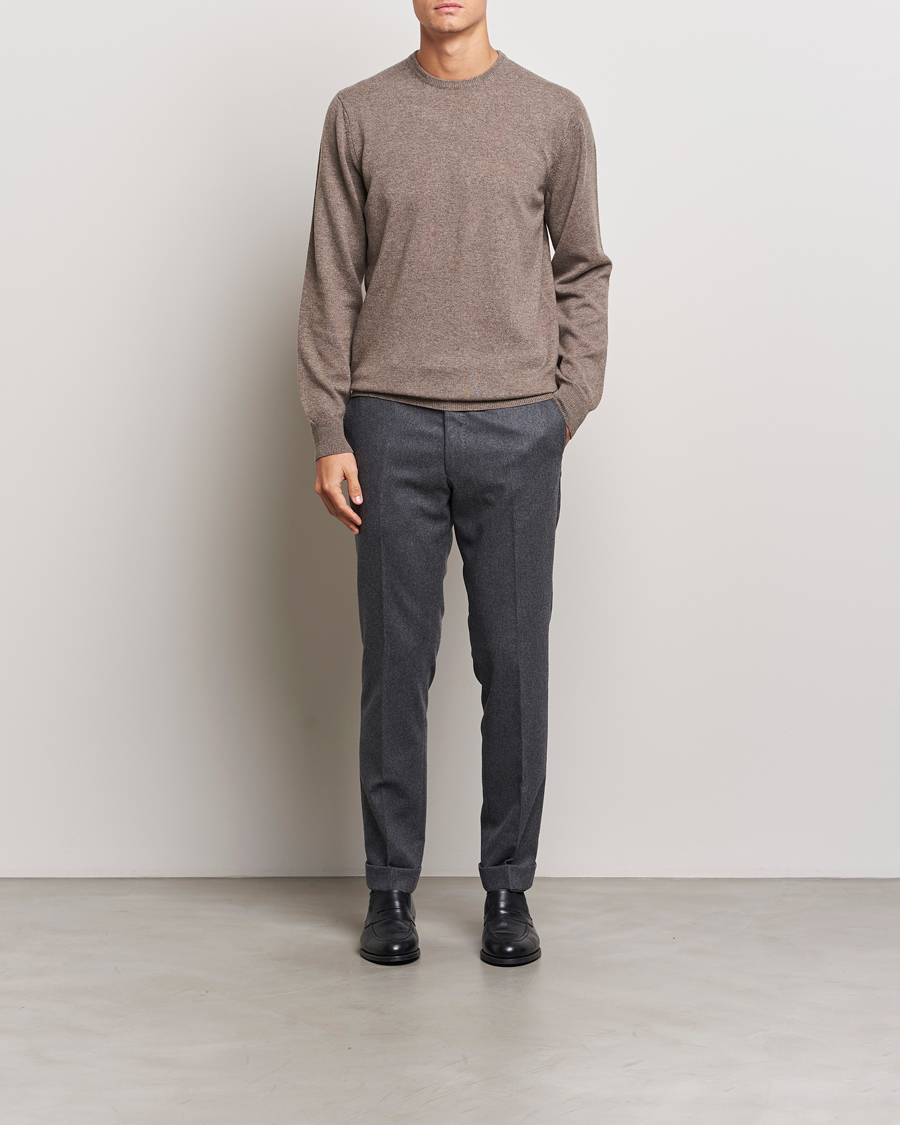 Homme | Pulls Et Tricots | Piacenza Cashmere | Cashmere Crew Neck Sweater Brown