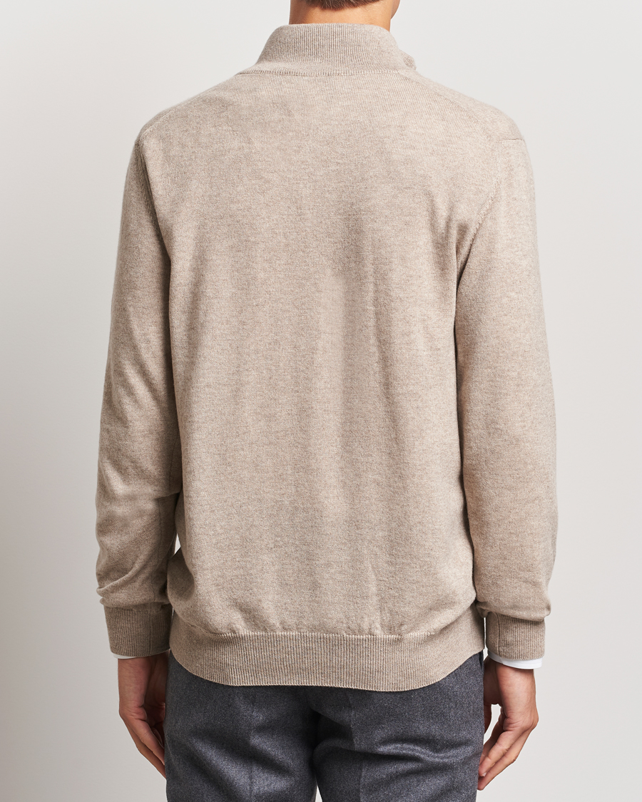 Homme | Pulls Et Tricots | Piacenza Cashmere | Cashmere Half Zip Sweater Beige