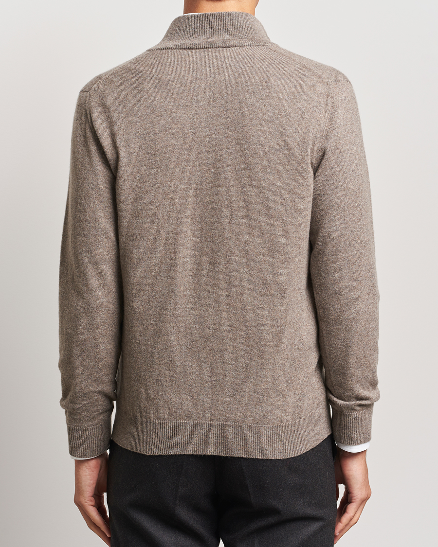 Homme | Pulls Et Tricots | Piacenza Cashmere | Cashmere Half Zip Sweater Brown