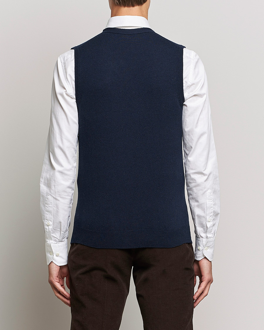Homme | Pulls Et Tricots | Piacenza Cashmere | Cashmere Sleeveless Cardigan Navy