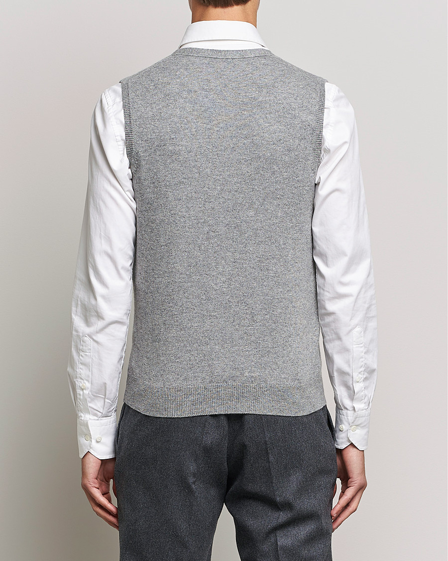 Homme | Pulls Et Tricots | Piacenza Cashmere | Cashmere Sleeveless Cardigan Light Grey