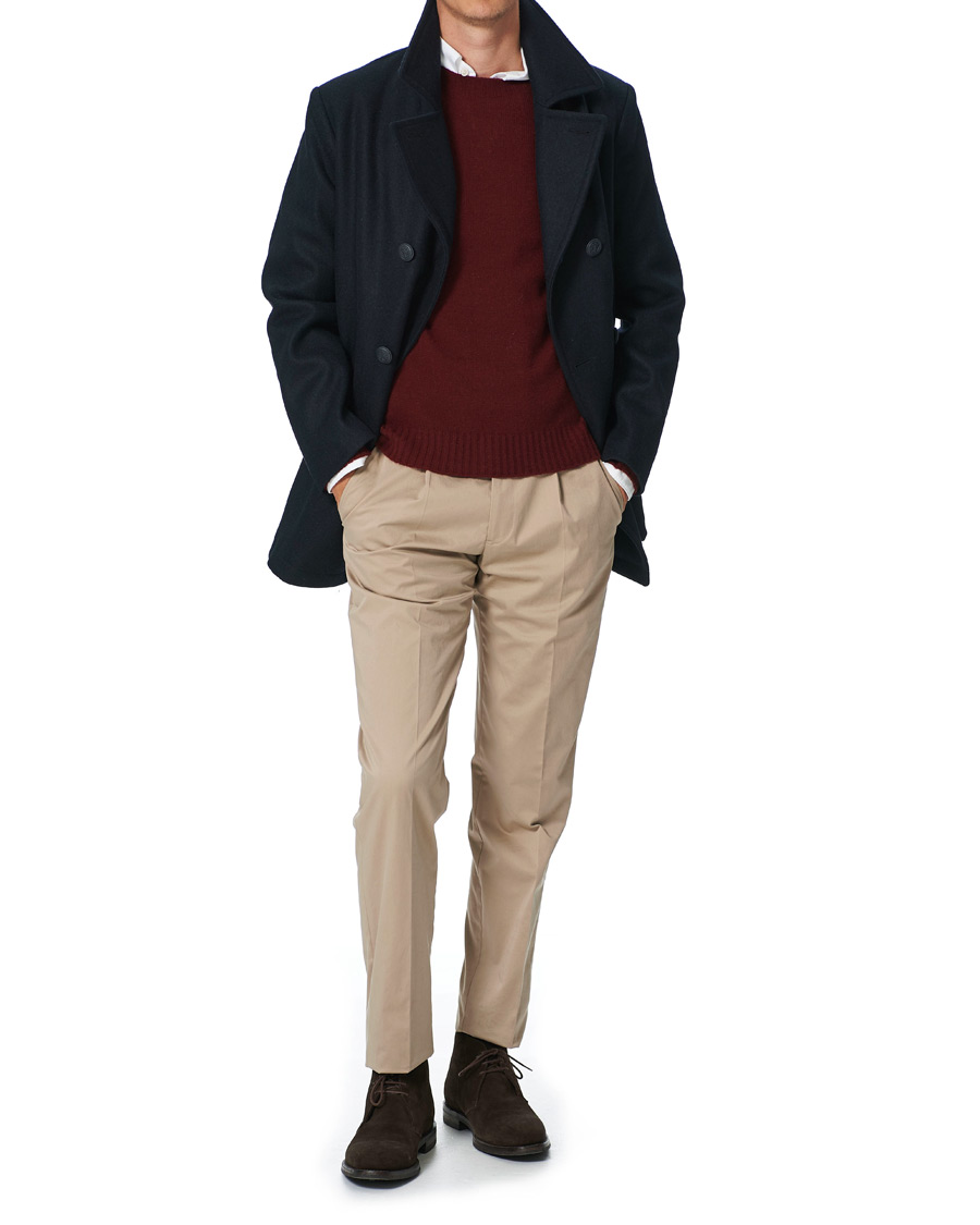 Homme | Pulls Et Tricots | Altea | Wool/Cashmere Crew Neck Sweater Burgundy