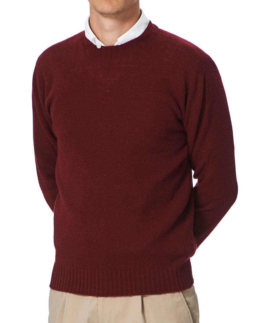 Homme | Pulls Et Tricots | Altea | Wool/Cashmere Crew Neck Sweater Burgundy