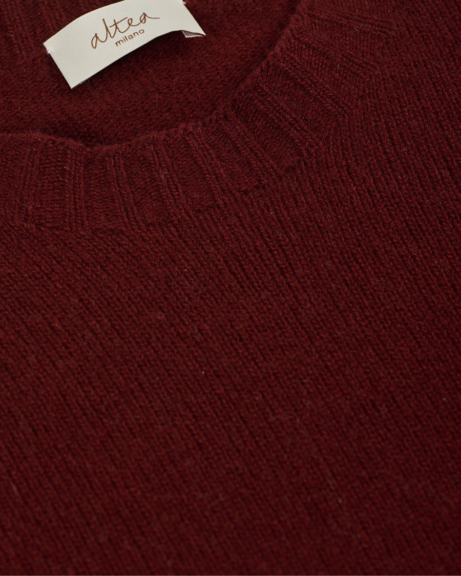 Homme | Pulls Et Tricots | Altea | Wool/Cashmere Crew Neck Sweater Burgundy