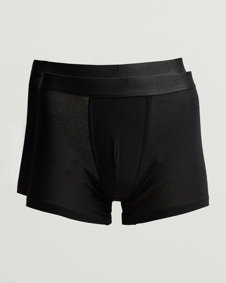 Homme | Sous-Vêtements Et Chaussettes | Zegna | Cotton Stretch Boxer Bi-Pack Black