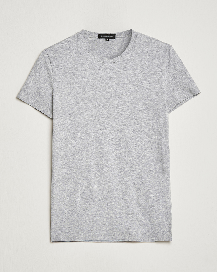 Homme | T-shirts | Zegna | Cotton Stretch Crew Neck T-Shirt Grey Heather